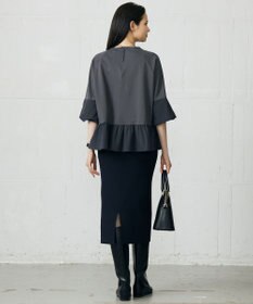 自由区 L クリアコットンポンチペプラム カットソー