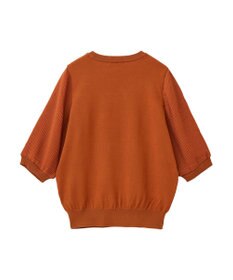 Green Parks 袖プリーツドッキング５分袖ニットプルオーバー