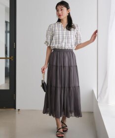 ANY SIS 【洗える】シアーワッシャーティアード スカート