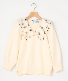 組曲 L 【組曲×setsuko sagittaire】襟付きプルオーバー ニット