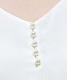 Tiaclasse 【スマート裏起毛・洗える】パールボタンブラウス