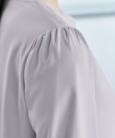 Tiaclasse 【スマート裏起毛・洗える】パールボタンブラウス