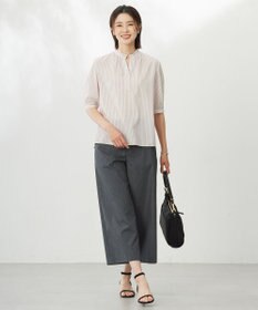 J.PRESS LADIES S 【洗える】ソフトシャンブレー クロップド パンツ