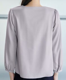 Tiaclasse 【スマート裏起毛・洗える】パールボタンブラウス