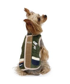 PET PARADISE スヌーピー リバーシブルベスト 《カーキ×青》  小型犬