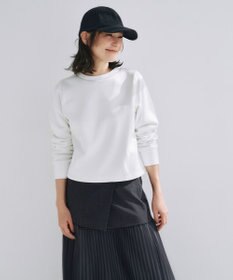 ICB L 【洗える】サテンボンディング クルーネックプルオーバー