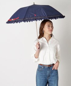 MOONBAT 【遮光/晴雨兼用日傘】POLO RALPH LAUREN（ポロラルフローレン） 折りたたみ日傘 エンブフリル 遮熱 UV