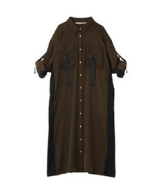 YECCA VECCA ミリタリーロングシャツワンピース