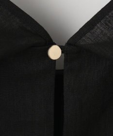 UNFILO 【洗える】リネンレーヨン　ラッフルカラーブラウス