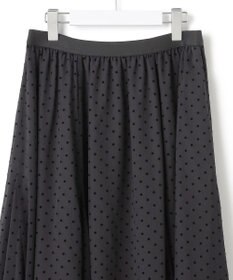 23区 【一部店舗限定/洗える】クレープドットフロッキー スカート