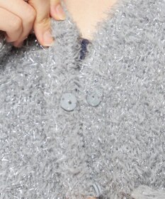 uncrave ヘアリー ラメ ニット ショート カーディガン（uncrave WHITE）