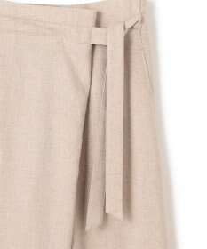 BEIGE， 【洗える】CAROLE / リネンライクラップワイドパンツ