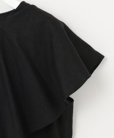 UNFILO 【洗える】リネンレーヨン　ラッフルカラーブラウス