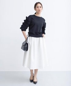 組曲 S 【WEB限定カラーあり】MINA 袖フリルニットプルオーバー