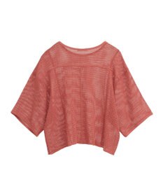 Green Parks 七分袖コットンメッシュラグラントップス