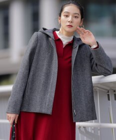 組曲 ウールモッサ ショートコート ブラック系8