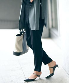 23区 【洗える】リネンレーヨンストレッチ テーパード パンツ