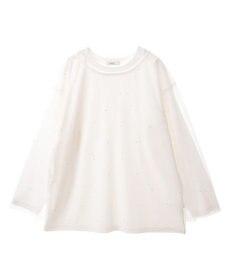 earth music&ecology ラインストーンチュールドッキングプルオーバー