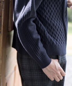 Tiaclasse 【洗える】ケーブル編みドルマンニットトップス