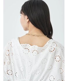 earth music&ecology コットンレースＶネックブラウス