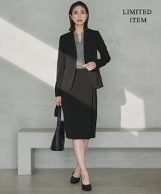 ICB L 【新色追加・WEB限定】BackSatinAmunzen キーネックブラウス