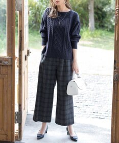 Tiaclasse 【洗える】ケーブル編みドルマンニットトップス