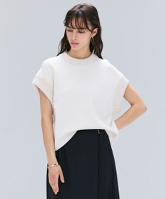 BEIGE， 【洗える・Oggi 11月号掲載】LAURA / ドライタッチ異素材リブニット