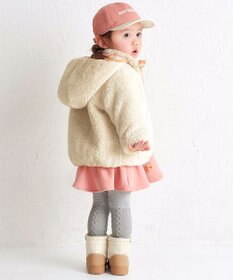 MIKI HOUSE HOT BISCUITS 【80-120cm】 カラフルビーンズ 裏ボアフリース リバーシブル総柄ジャンパー