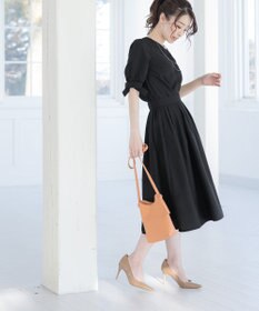 Tiaclasse L 【洗える】麻調リボン袖ブラウス