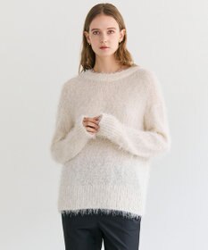 BEIGE， WERNER / ファンシーヤーンヘアリーニットプルオーバー Ecru