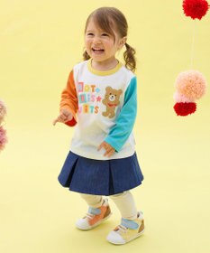 MIKI HOUSE HOT BISCUITS 【80-120cm】パステルロゴ 長袖Tシャツ