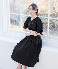 Tiaclasse L 【洗える】麻調リボン袖ブラウス