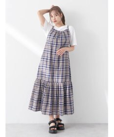 earth music&ecology マドラスチェックキャミワンピース