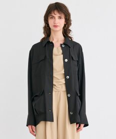 BEIGE， 【洗える】AMARYLLIS / ウエストベルトシアーサファリジャケット