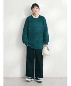 CRAFT STANDARD BOUTIQUE 洗えるモールケーブルニットチュニック