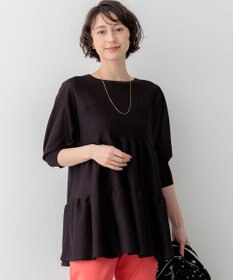 23区 【先行予約】シャイニーシアーニット ティアード チュニック