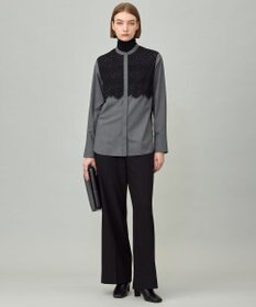 ICB L 【洗える】 レースコンビブラウス