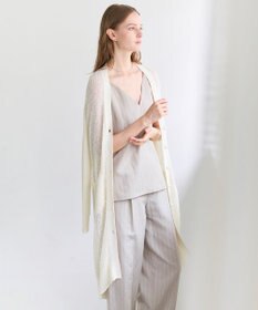 BEIGE， OPTICAL / ペーパーヤーンシアーロングカーディガン