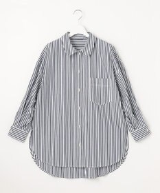 Feroux 【洗える】カラーストライプビッグ シャツ