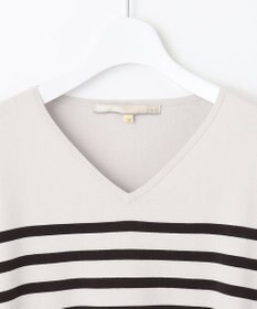 自由区 【洗える/セット可】レーヨンストレッチ Vネックニット