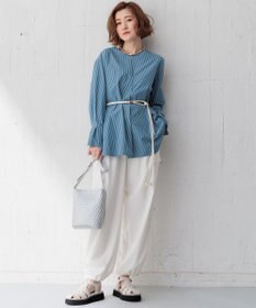 23区 S CANCLINI スキッパーベルト付き ブラウス