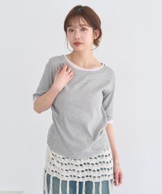 earth music&ecology レイヤードライクバイカラープルオーバー