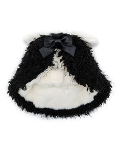 PET PARADISE cherircouture ドットリボン ポンチョ 《ブラック》 小型犬