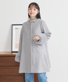 earth music&ecology ファーカフスノーカラーコート