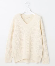 自由区 アランパターン Vネックニット