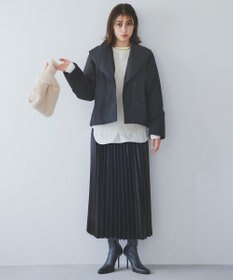 自由区 S 【ウエストゴム・洗える】ブライトサテンプリーツ スカート