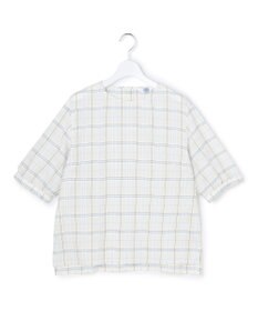 J.PRESS LADIES 【一枚で着映え】キュプラチェック  5分袖 ブラウス