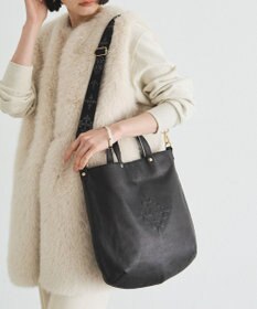 russet エンボスモノグラム ソフトレザー 2WAYトートバッグ(CE-1611)