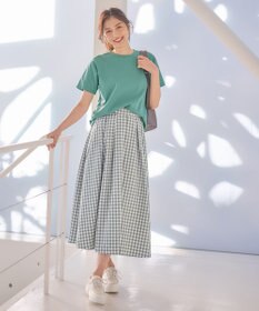 ANY 【ウエストゴム】ギンガムフレアスカート