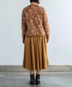 muuc 〈高品質スーパー120S極細ウールニット〉フラワージャカードのミドルゲージカーディガン